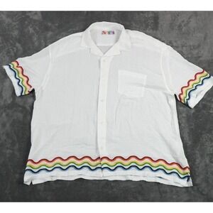 Abercrombie Fitch Shirt‎ Mens XXL White Embroidered The Trevor Project Oversized